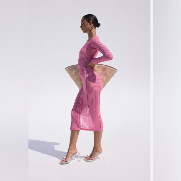 Cult Gaia Antonella button detailed knit dress/coverup new with tags - Picture 4 of 8